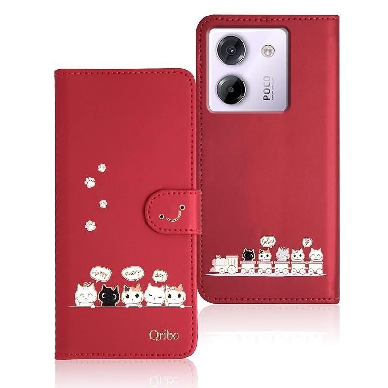 Qribo 適用の Xiaomi Poco M7 Pro ケース 手帳型 Poco M7 Pro 5G 手帳