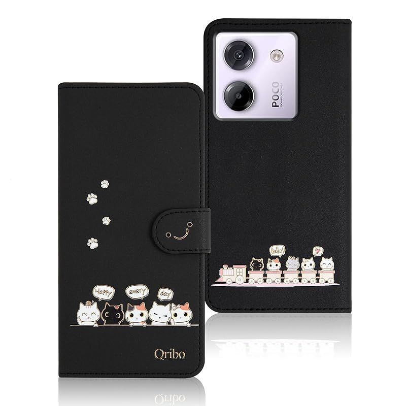 Qribo 適用の Xiaomi Poco M7 Pro ケース 手帳型 Poco M7 Pro 5G 手帳