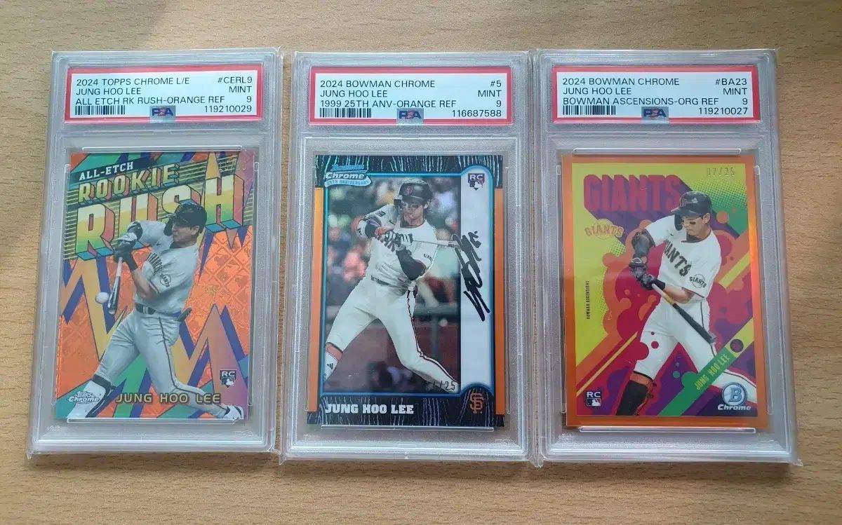 2025 TOPPS トップス クロム バウマン 李政厚 イ ジョンフ 25 オレンジ カード セット