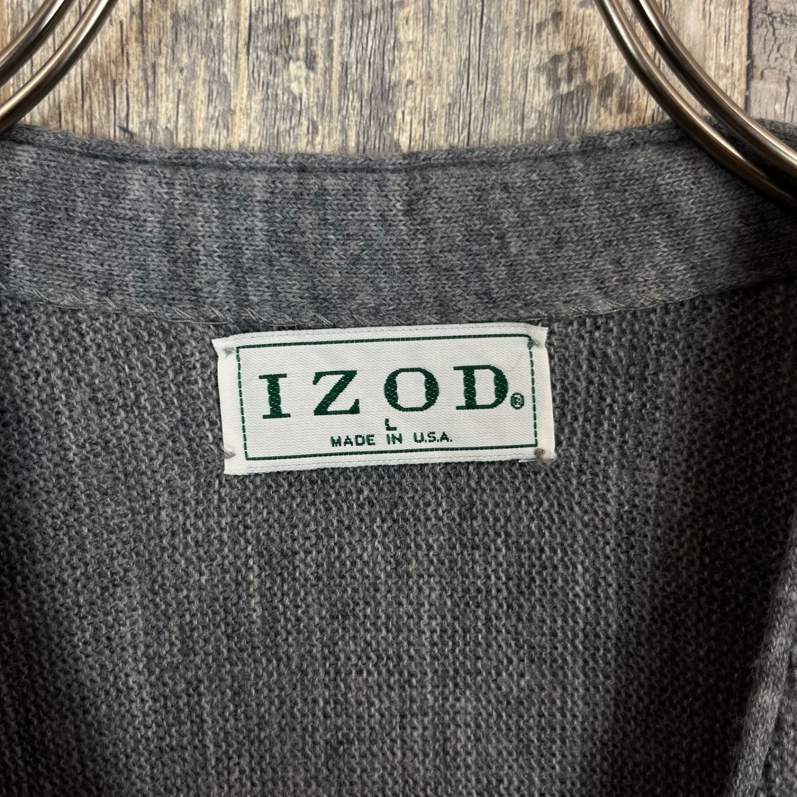 OLD IZOD 90s アイゾッド 米国製 USA製 アクリル ニット カーディガン 