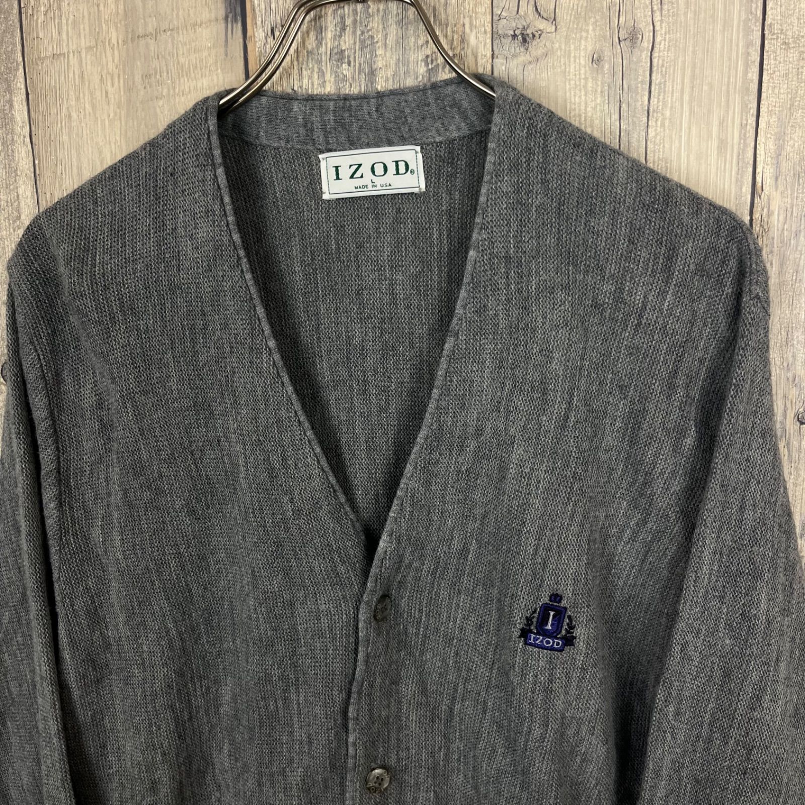 OLD IZOD 90s アイゾッド 米国製 USA製 アクリル ニット カーディガン 
