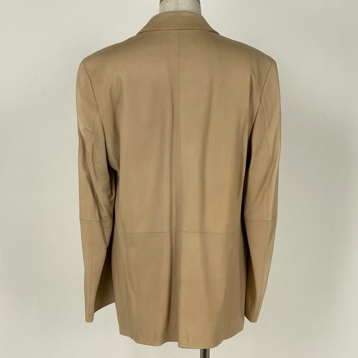 【超美品】LOEWE ベージュ テーラードジャケット ロエベ LOEWE ロゴボタン テーラードジャケット シングル レザー