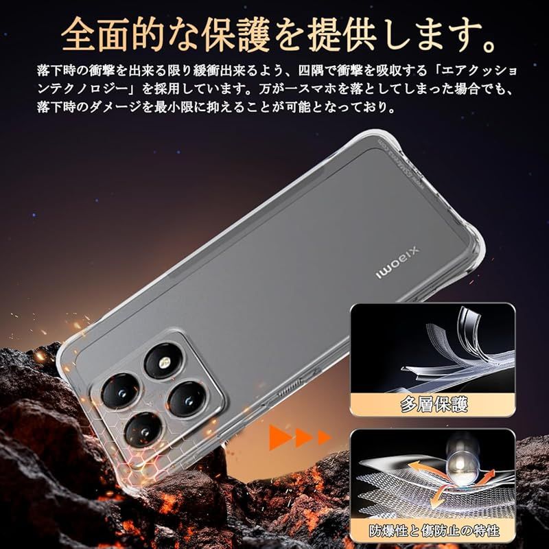 Xiaomi 14T ケース 【ガラスフィルム付き・液晶保護フィルム2枚