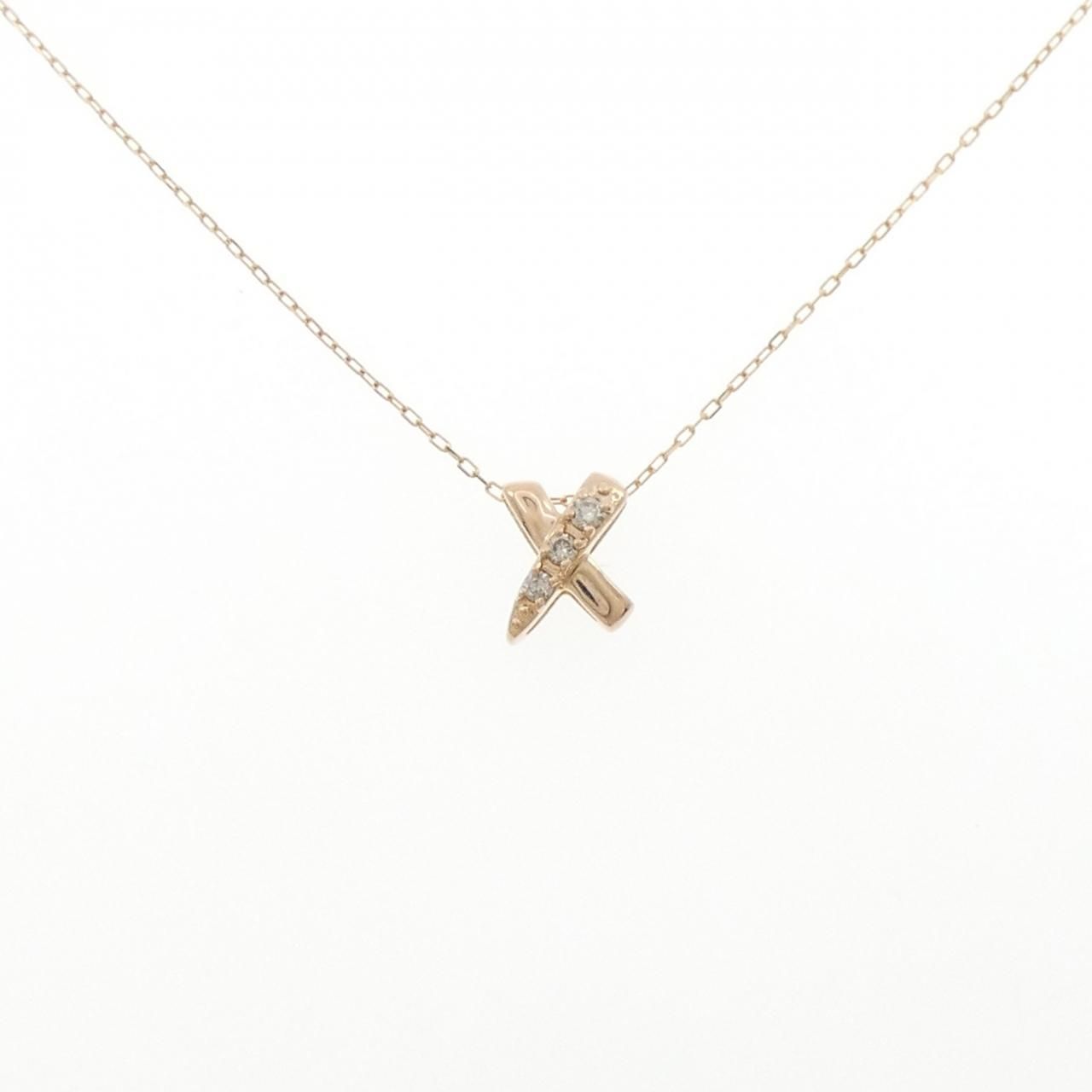 K18PG ダイヤモンド ネックレス 0.07CT - メルカリ