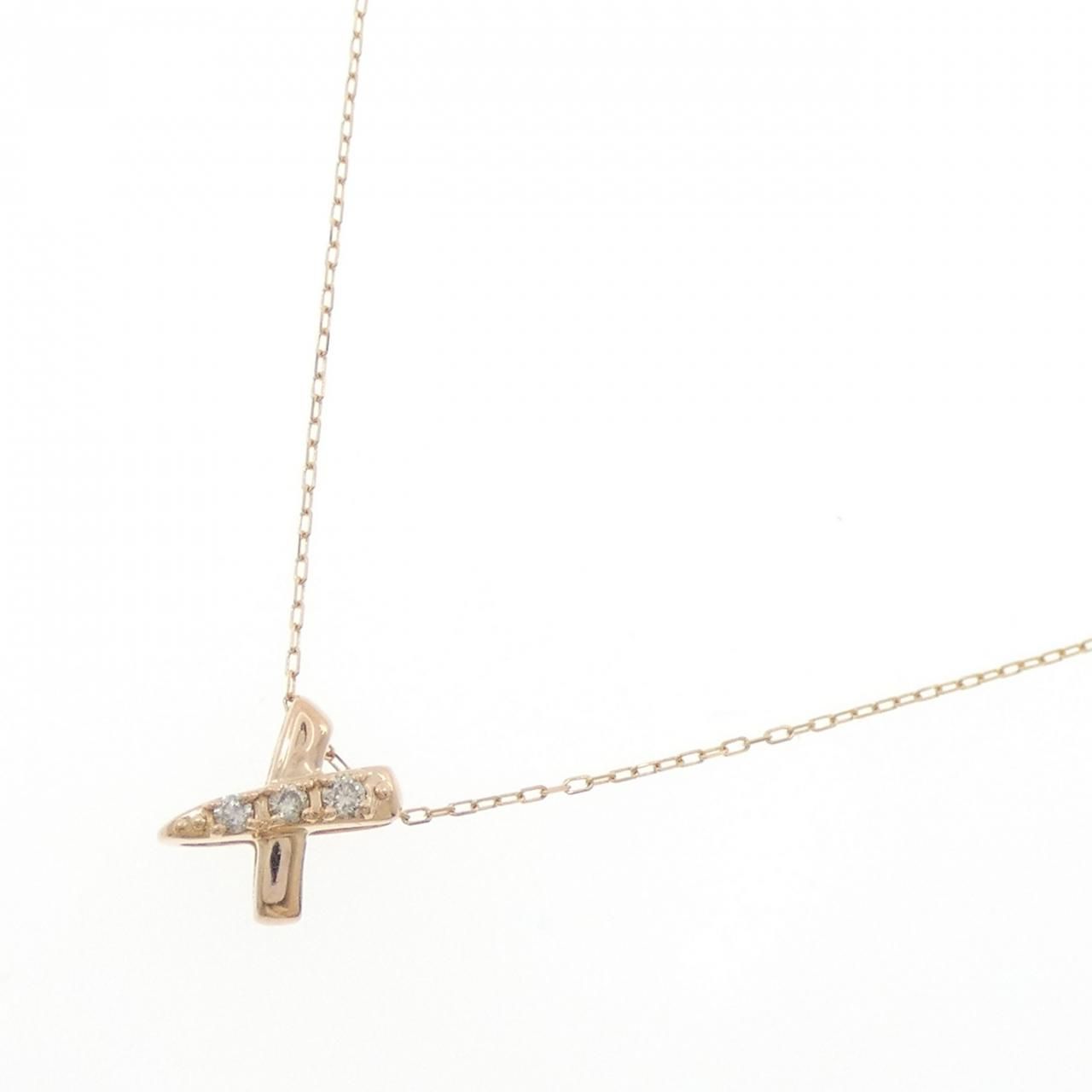 K18PG ダイヤモンド ネックレス 0.07CT - メルカリ