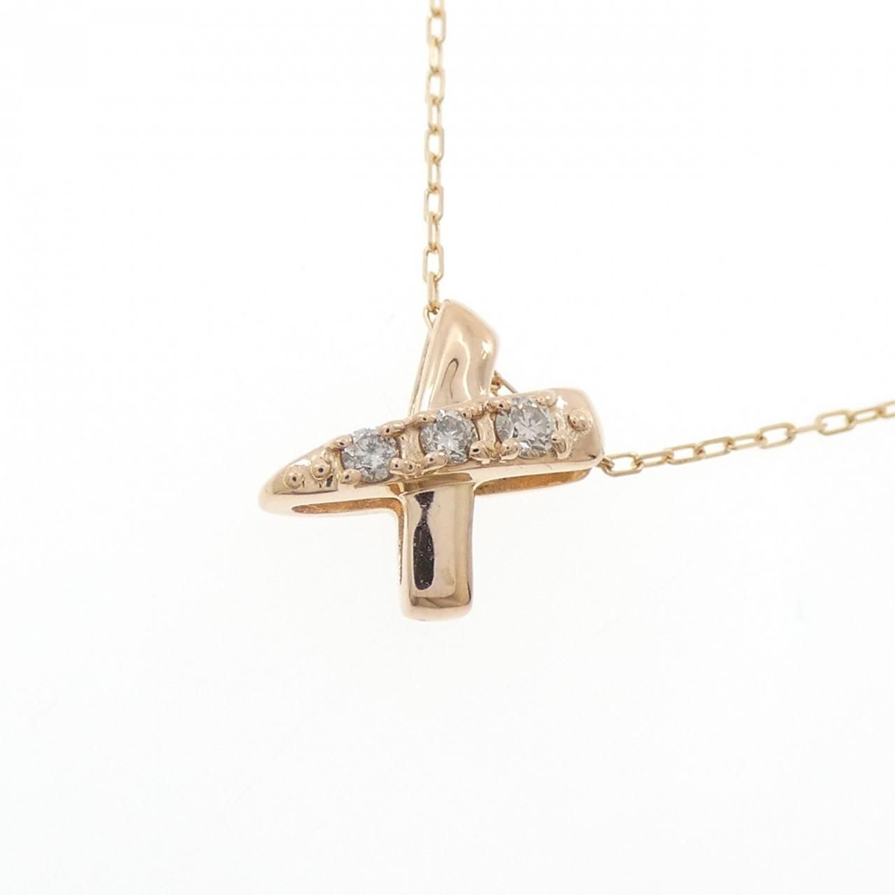 K18PG ダイヤモンド ネックレス 0.07CT - メルカリ