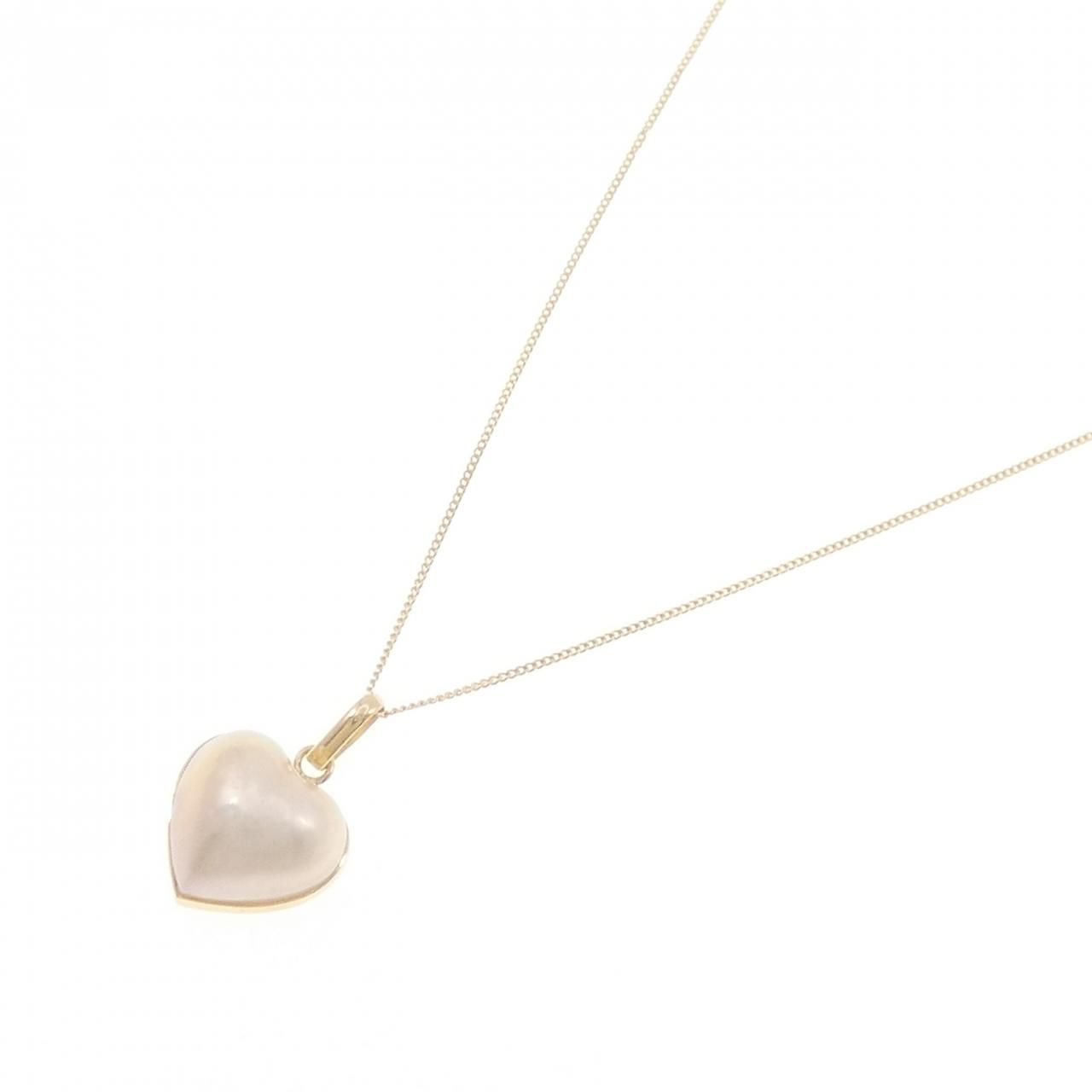 K18YG　天然マベパール　縦長ハート　ペンダント　ネックレス K18YG ハート マベパール ネックレス - メルカリ