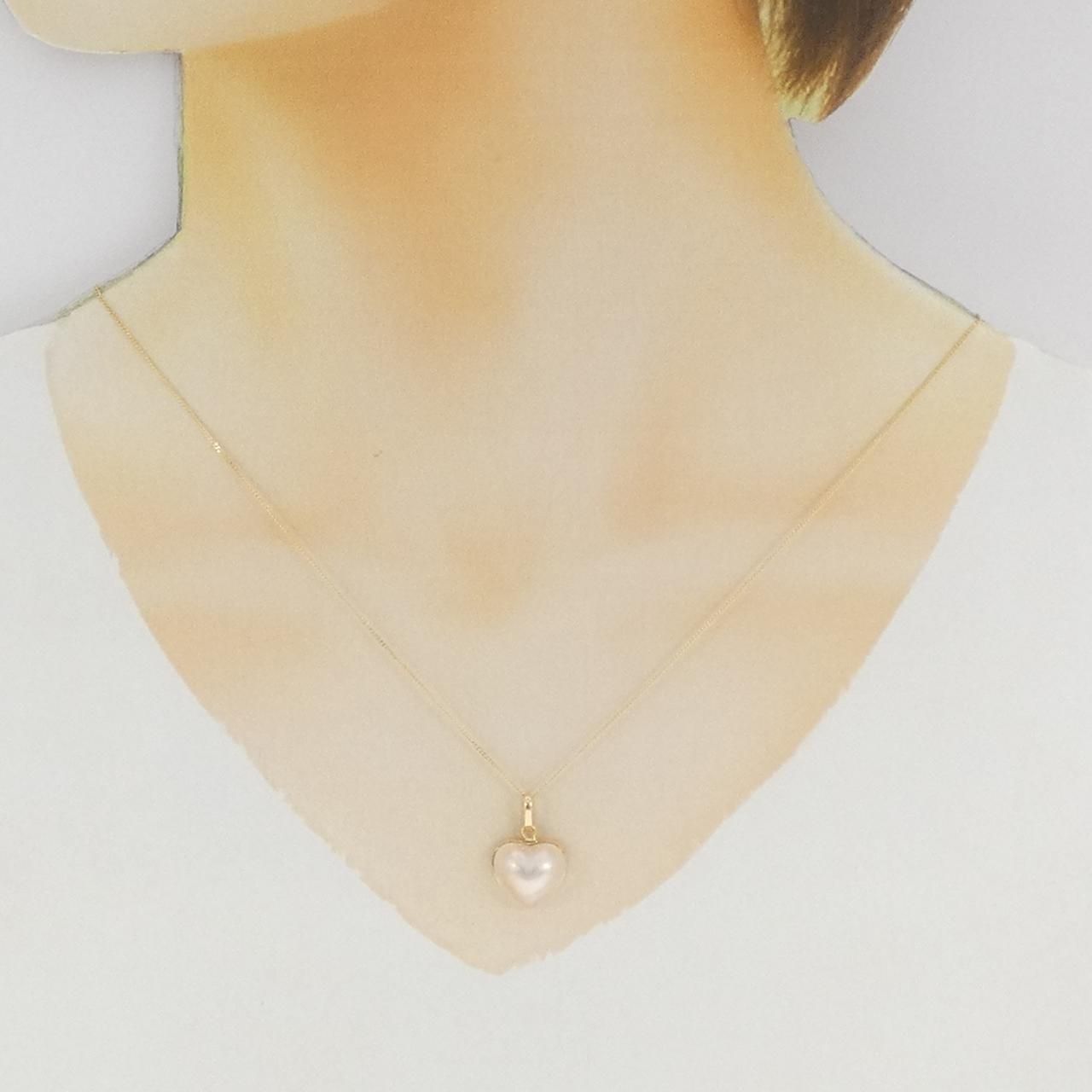 K18YG ハート マベパール ネックレス - メルカリ