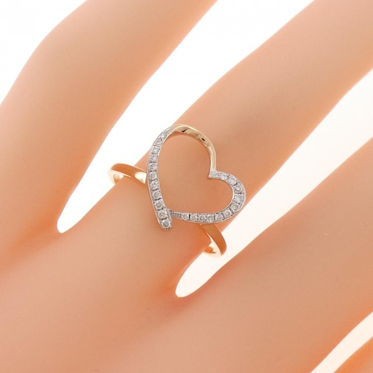 K18PG/K18WG ハート ダイヤモンド リング 0.09CT - メルカリ