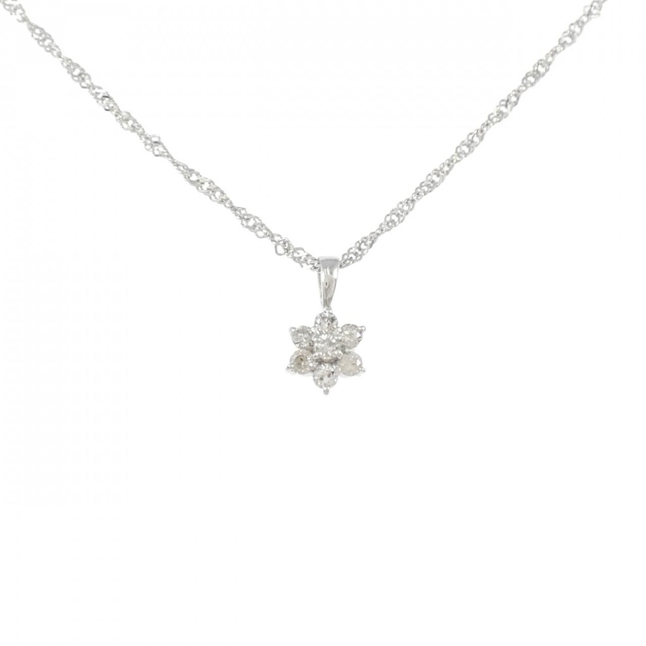PT900/PT850 フラワー ダイヤモンド ネックレス 0.15CT - メルカリ
