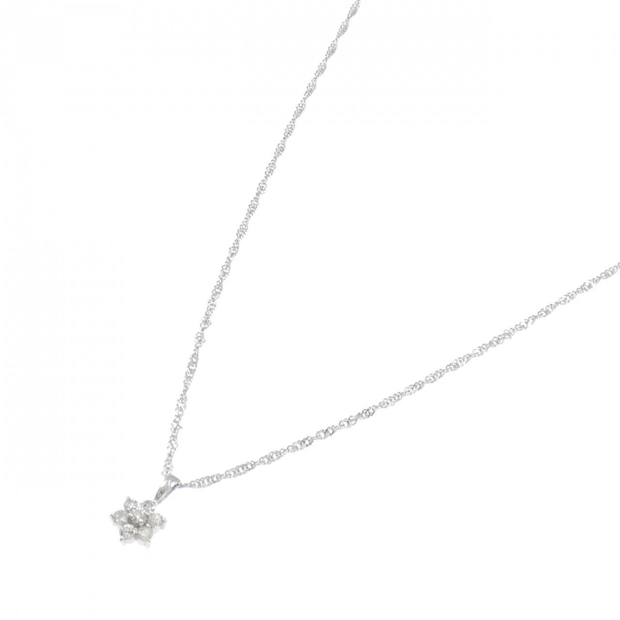 PT900/PT850 フラワー ダイヤモンド ネックレス 0.15CT - メルカリ