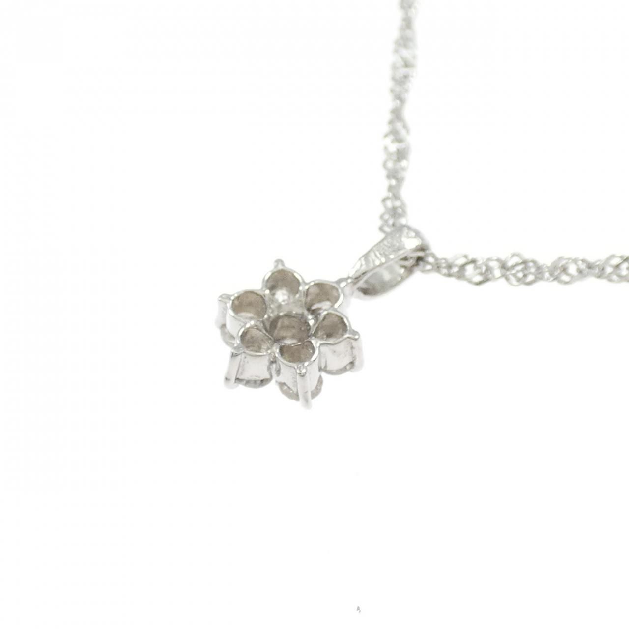 PT900/PT850 フラワー ダイヤモンド ネックレス 0.15CT - メルカリ