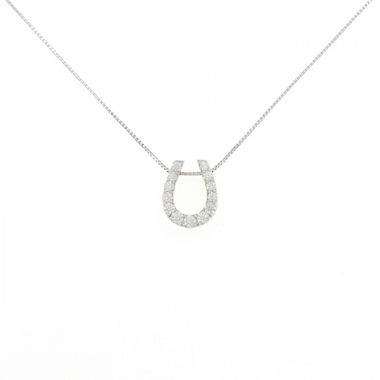 PT 900 K 18 YG 850 ホースシュー ダイヤモンド ネックレス 0 50 CT