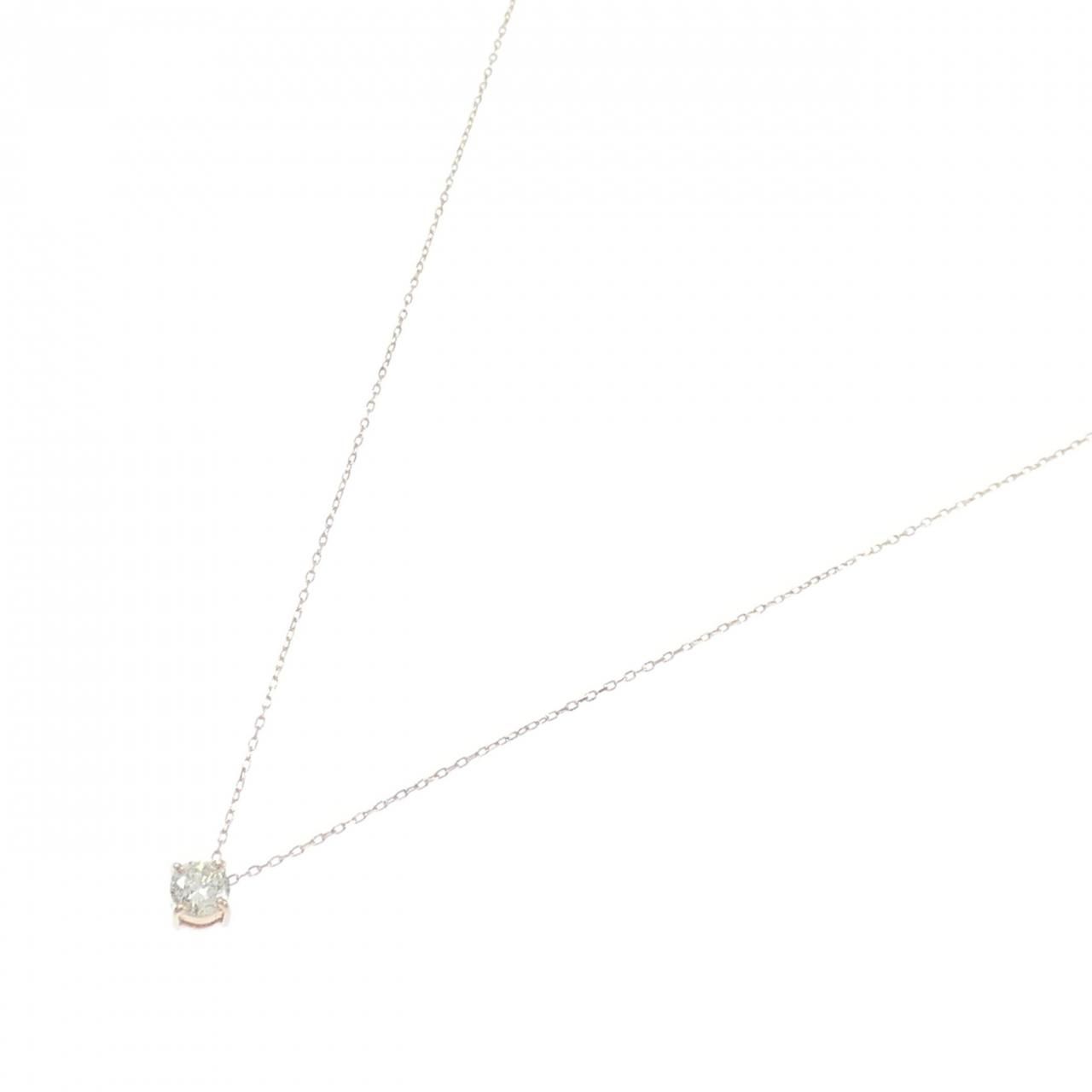 K 18 PG ソリティア ダイヤモンド ネックレス 0.181 CT