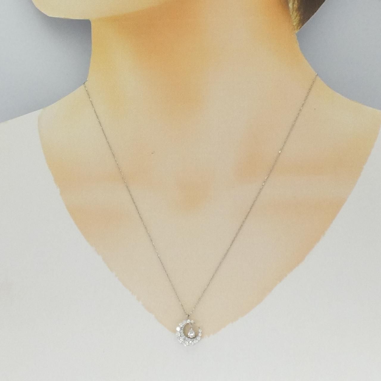 美品 Pt850×Pt900 ダイヤ合計0.573ct ネックレス ダイヤモンドテニスネックレス ストレート Pt900枠 Pt850(金具部分一部
