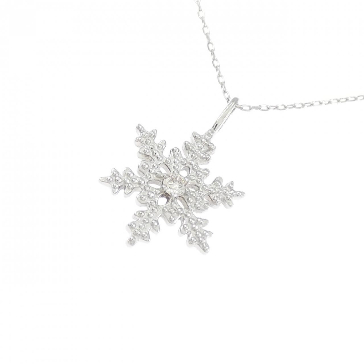 PT 950 850 スノーフレーク ダイヤモンド ネックレス 0 02 CT ロングスカート 体型補正