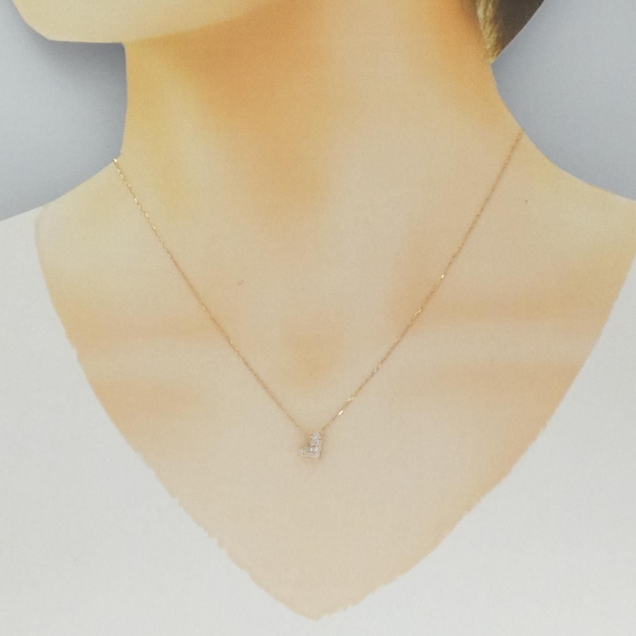 K10PG ハート ダイヤモンド ネックレス 0.14CT - メルカリ