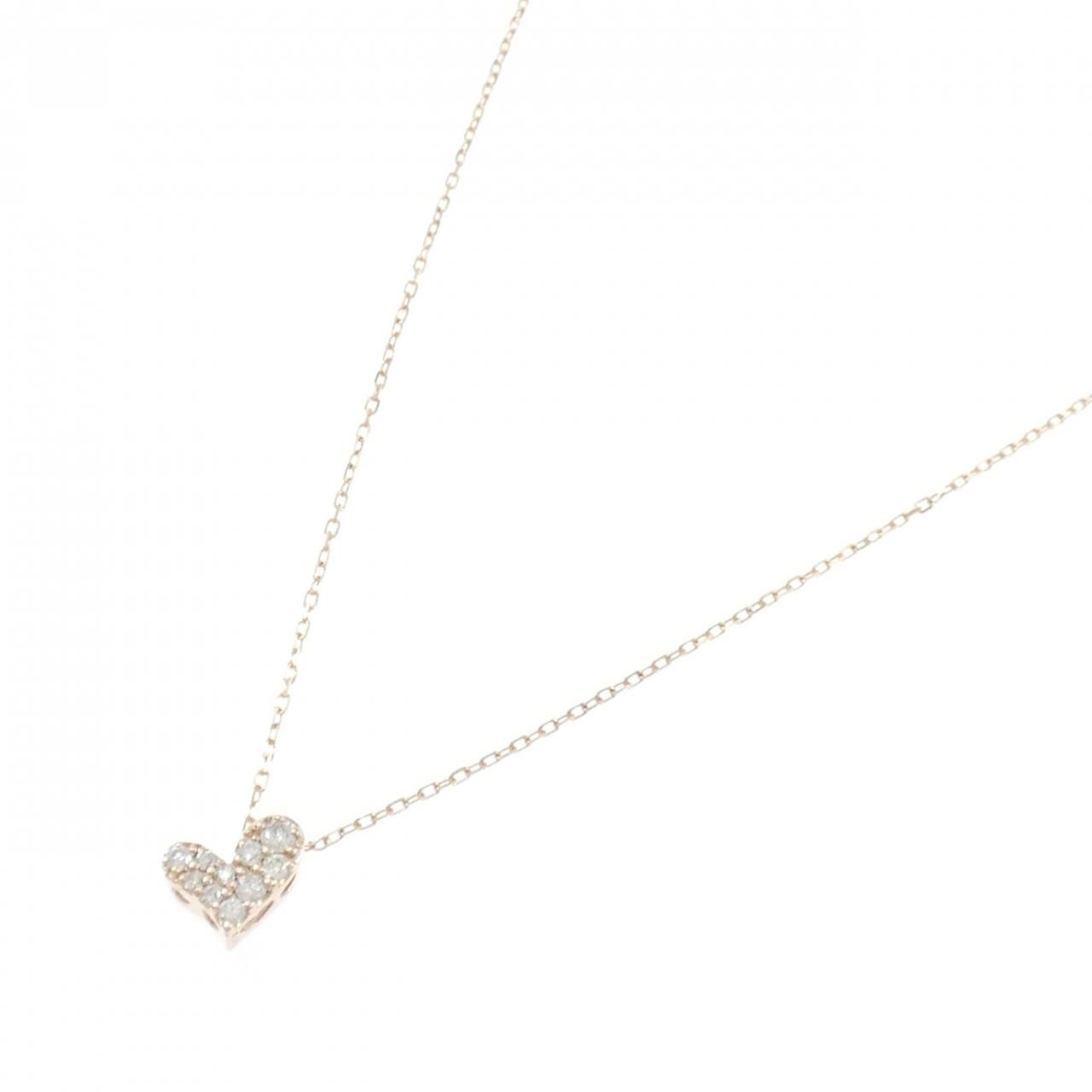 K10PG ハート ダイヤモンド ネックレス 0.14CT - メルカリ