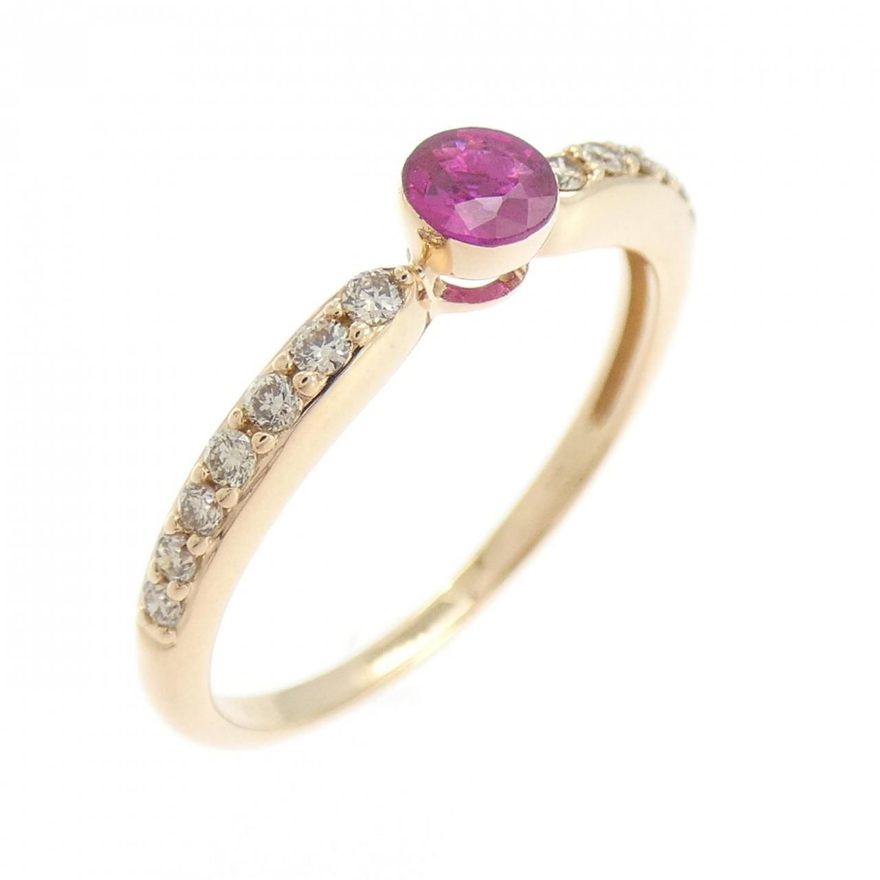 K18PG ルビー リング 0.22CT - メルカリ
