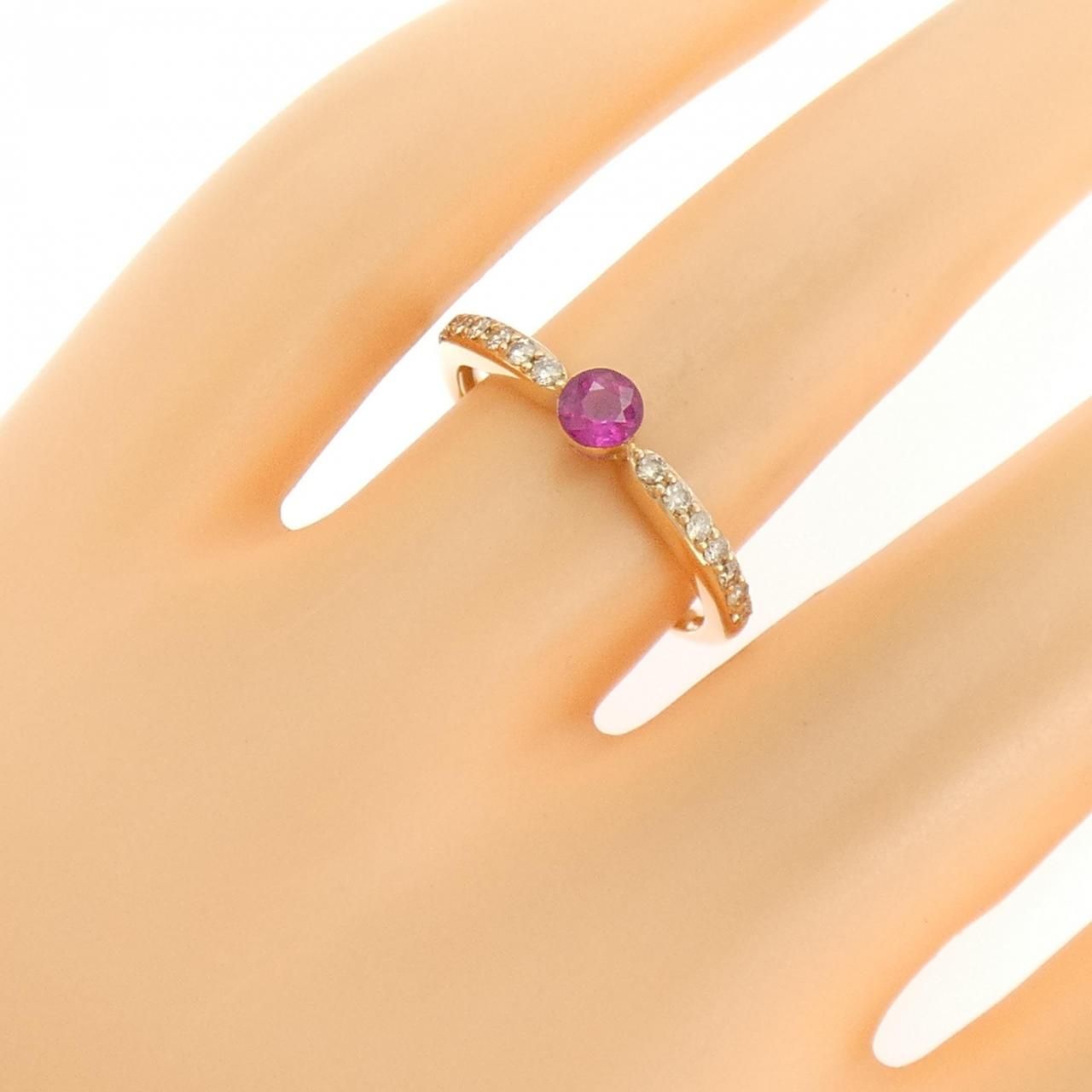 K18PG ルビー リング 0.22CT - メルカリ