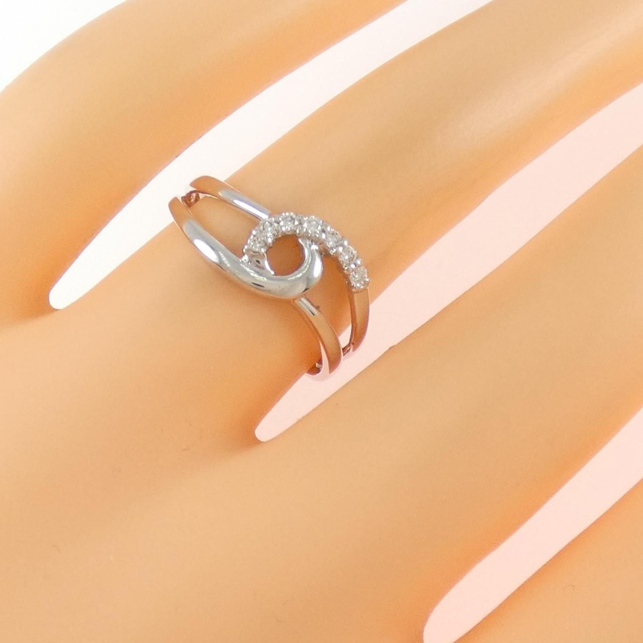 K18 YG 3.76g ダイヤ 0.08ct V字 リング 21号弱 K18 YG 3.76g ダイヤ 0.08ct V字 リング 21号弱