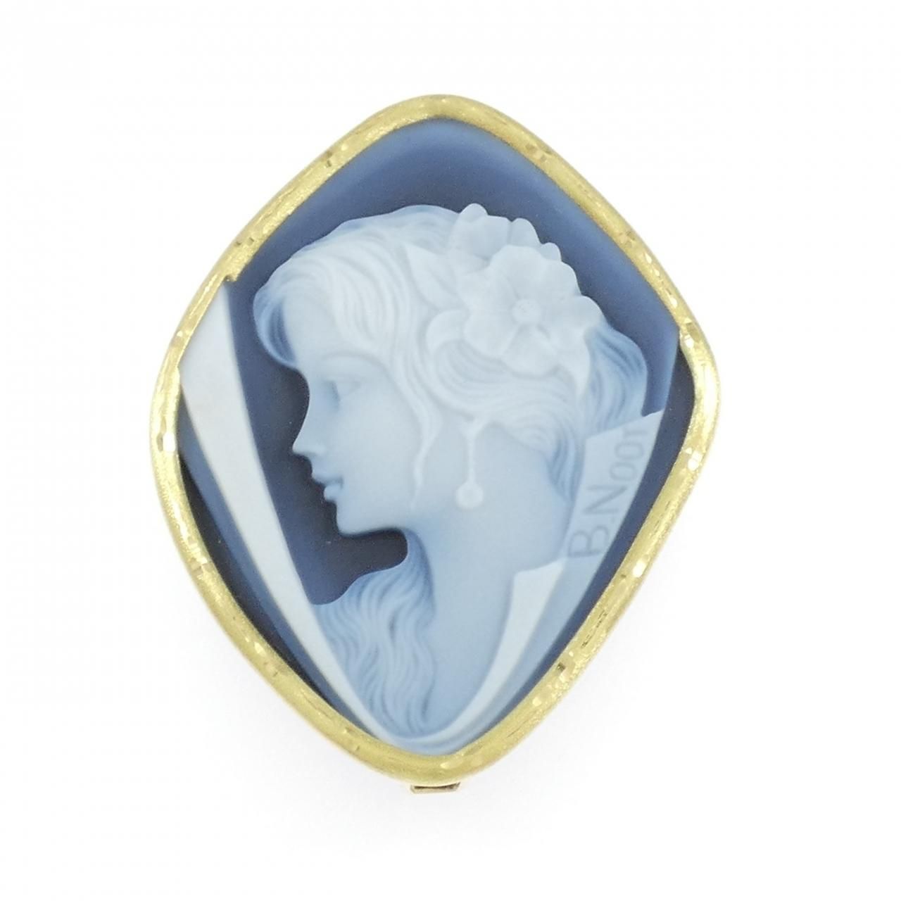 メノウカメオ　ブローチ K18YG メノウカメオ ブローチ - メルカリ