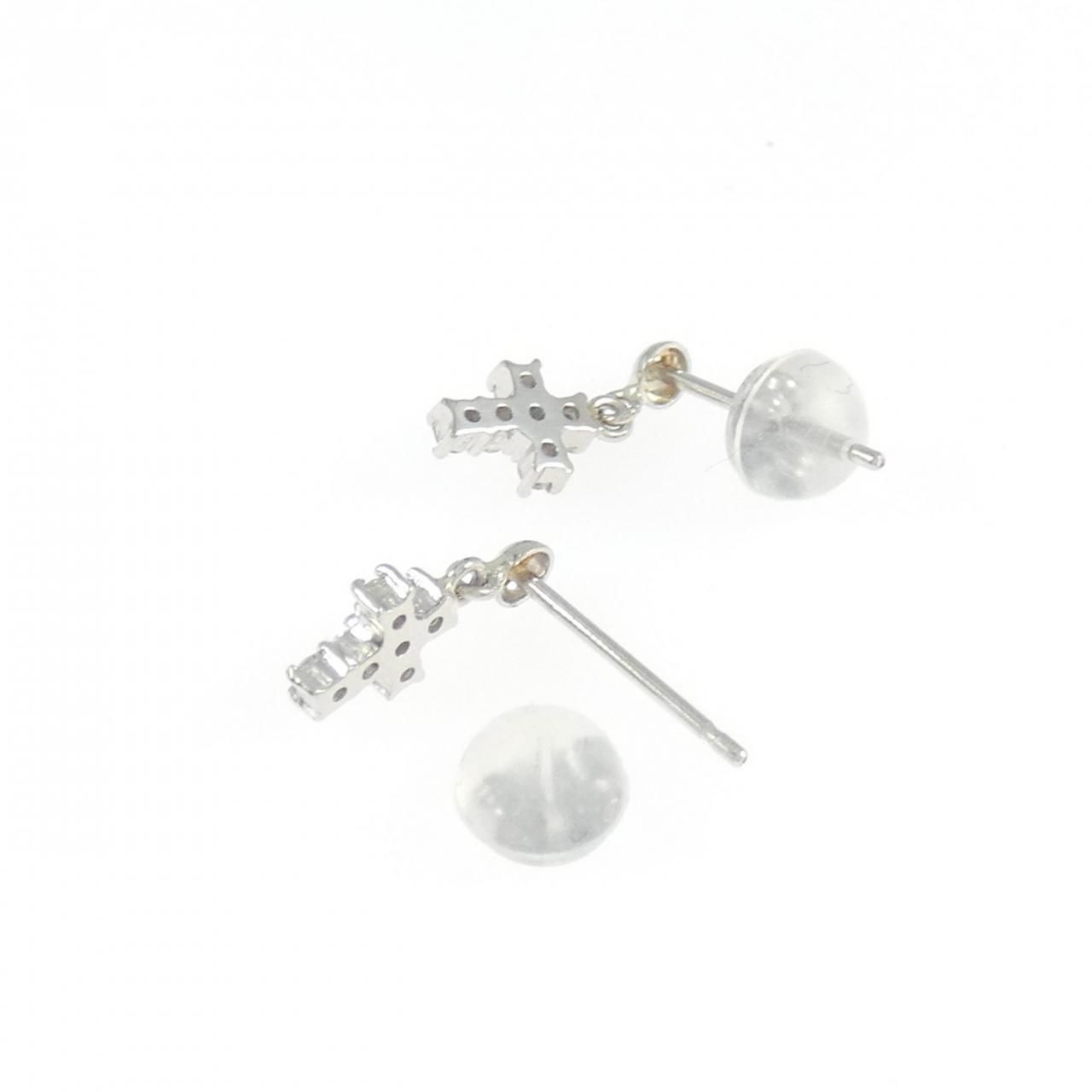PT/PT900 クロス ダイヤモンド ピアス 0.12CT - メルカリ
