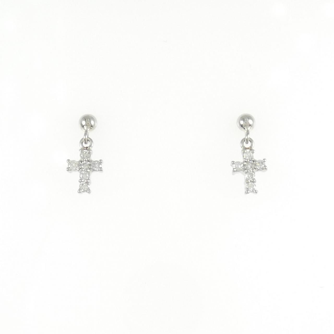 PT/PT900 クロス ダイヤモンド ピアス 0.12CT - メルカリ