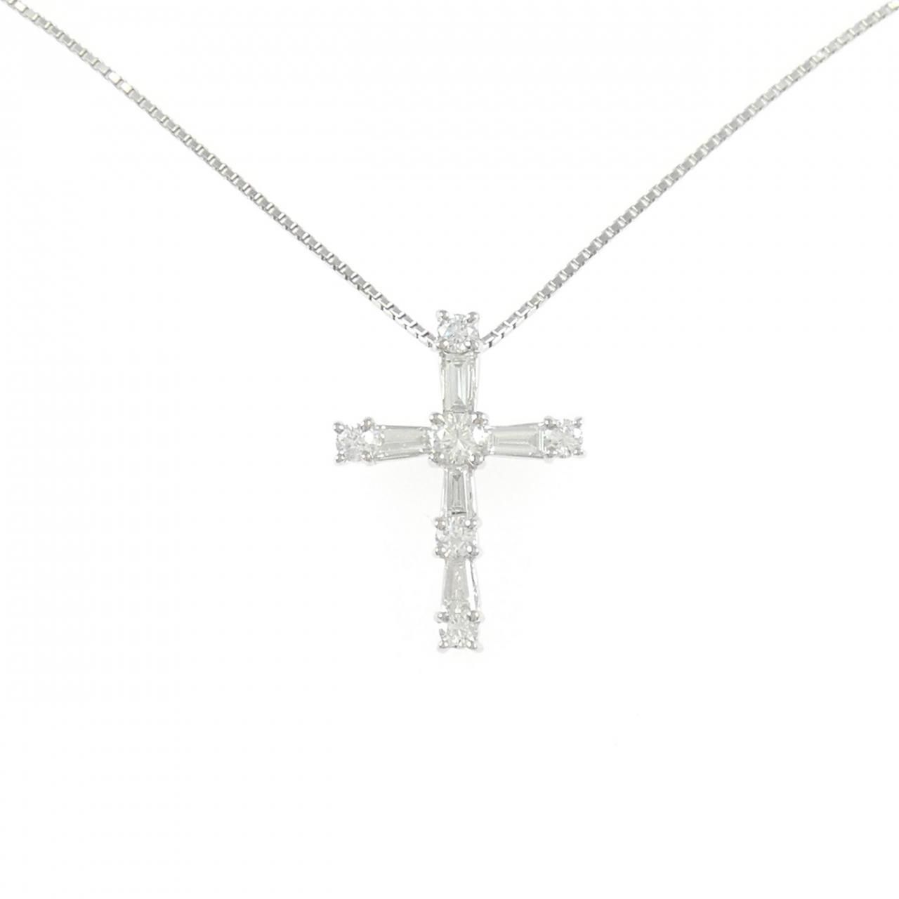 PT900/PT850 クロス ダイヤモンド ネックレス 0.58CT - メルカリ