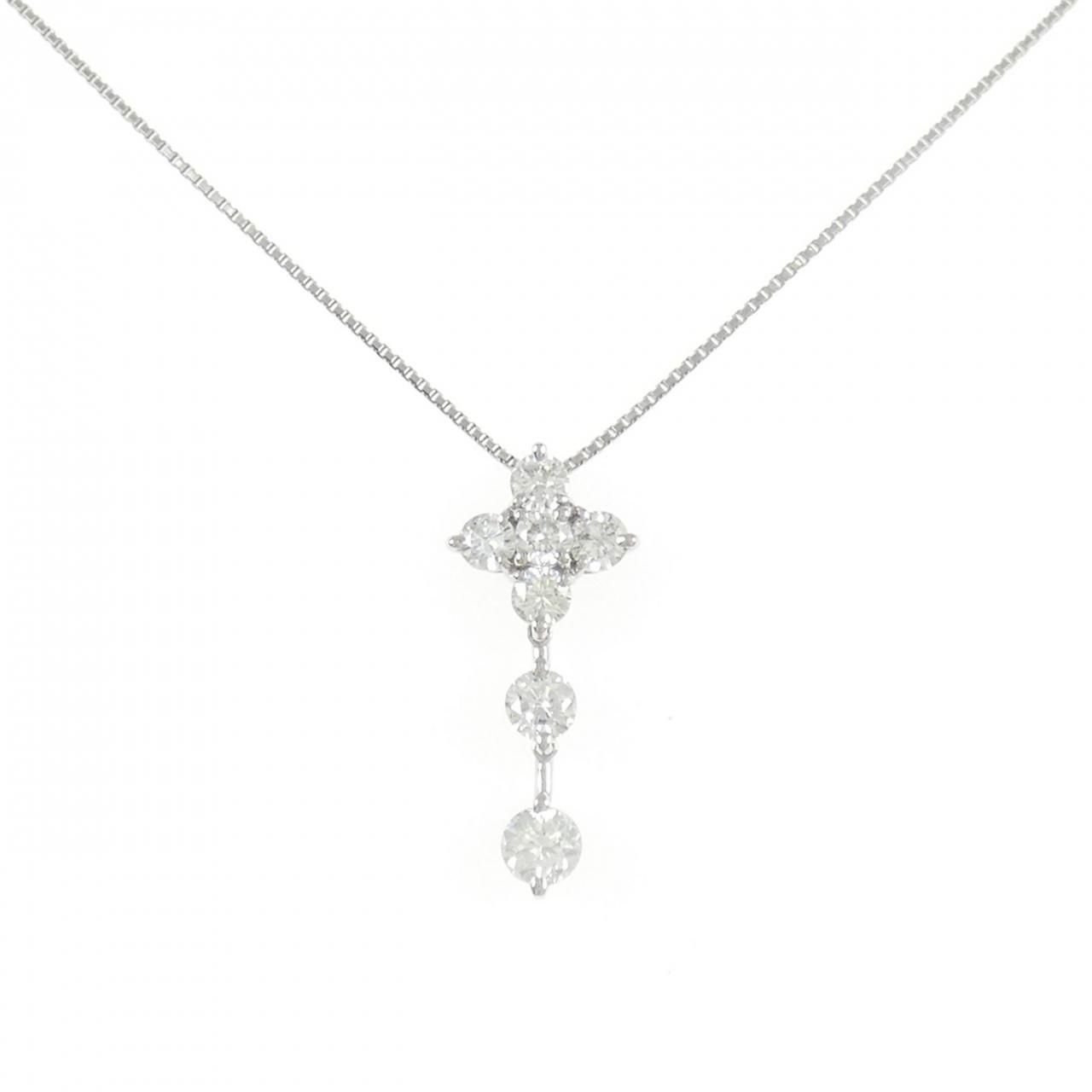 PT 900 850 フラワー ダイヤモンド ネックレス 1 02 CT