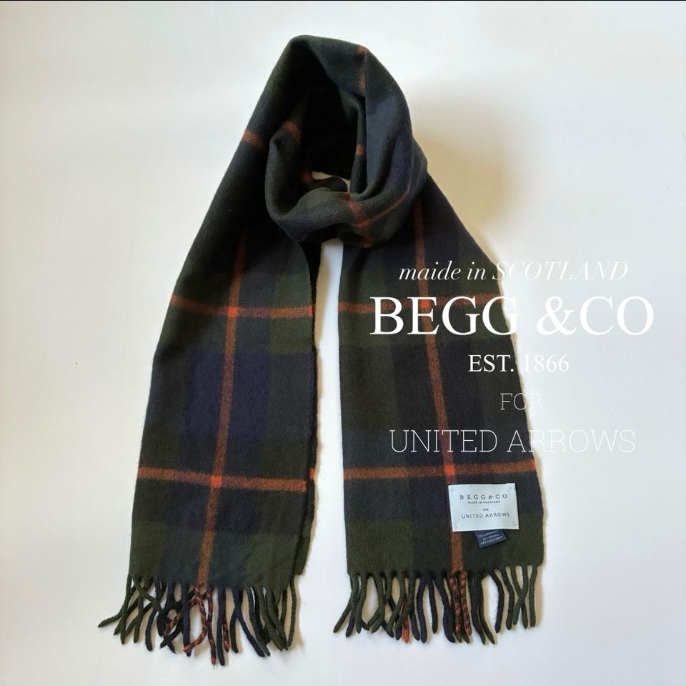 BEGG-CO UNITED ARROWS 別注 ウールアンゴラ タータンチェック マフラー