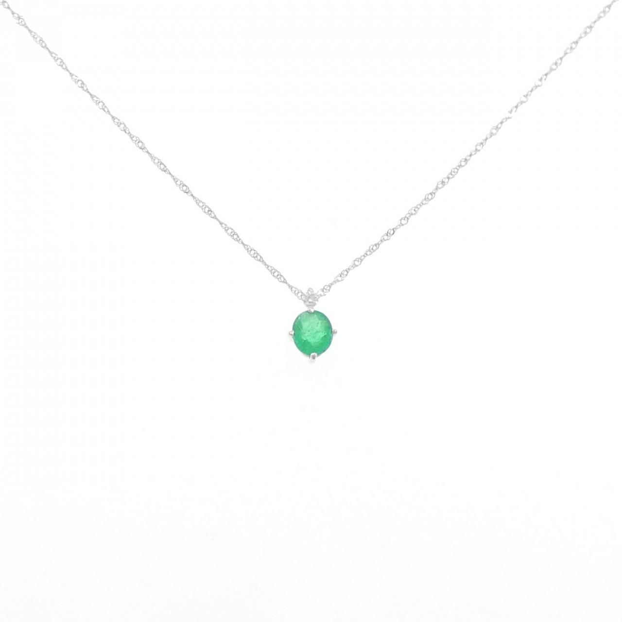 2ct K18WG エメラルドペンダント 2ct K18WG エメラルドペンダント