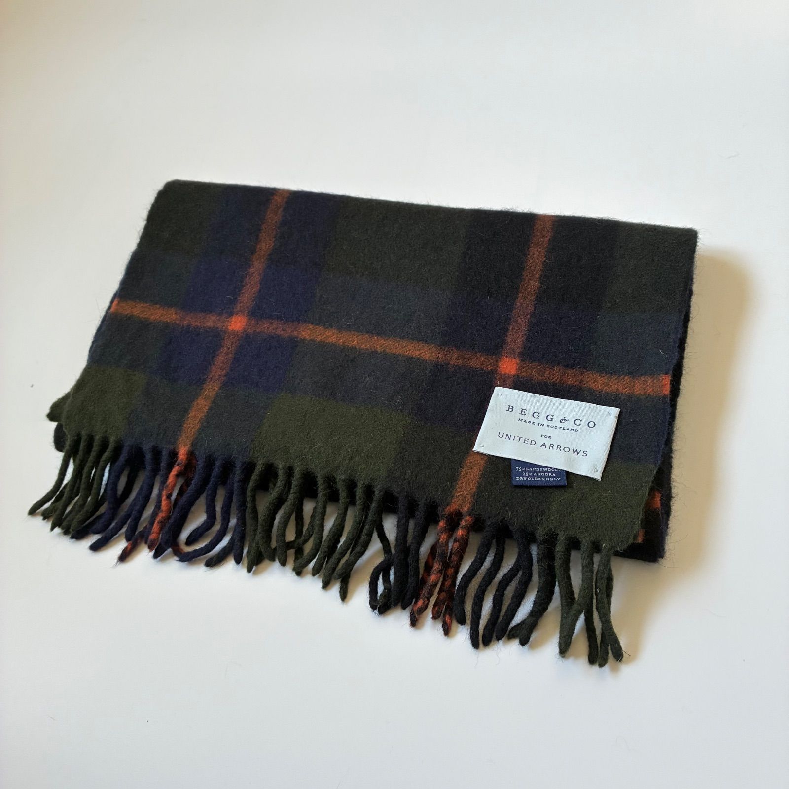 BEGG-CO UNITED ARROWS 別注 ウールアンゴラ タータンチェック マフラー マフラー 小物 メンズ