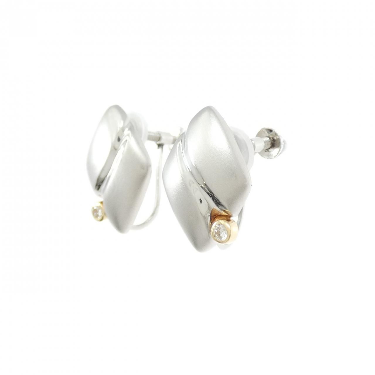 PT 900 K 18 YG ダイヤモンド イヤリング 0.066 CT