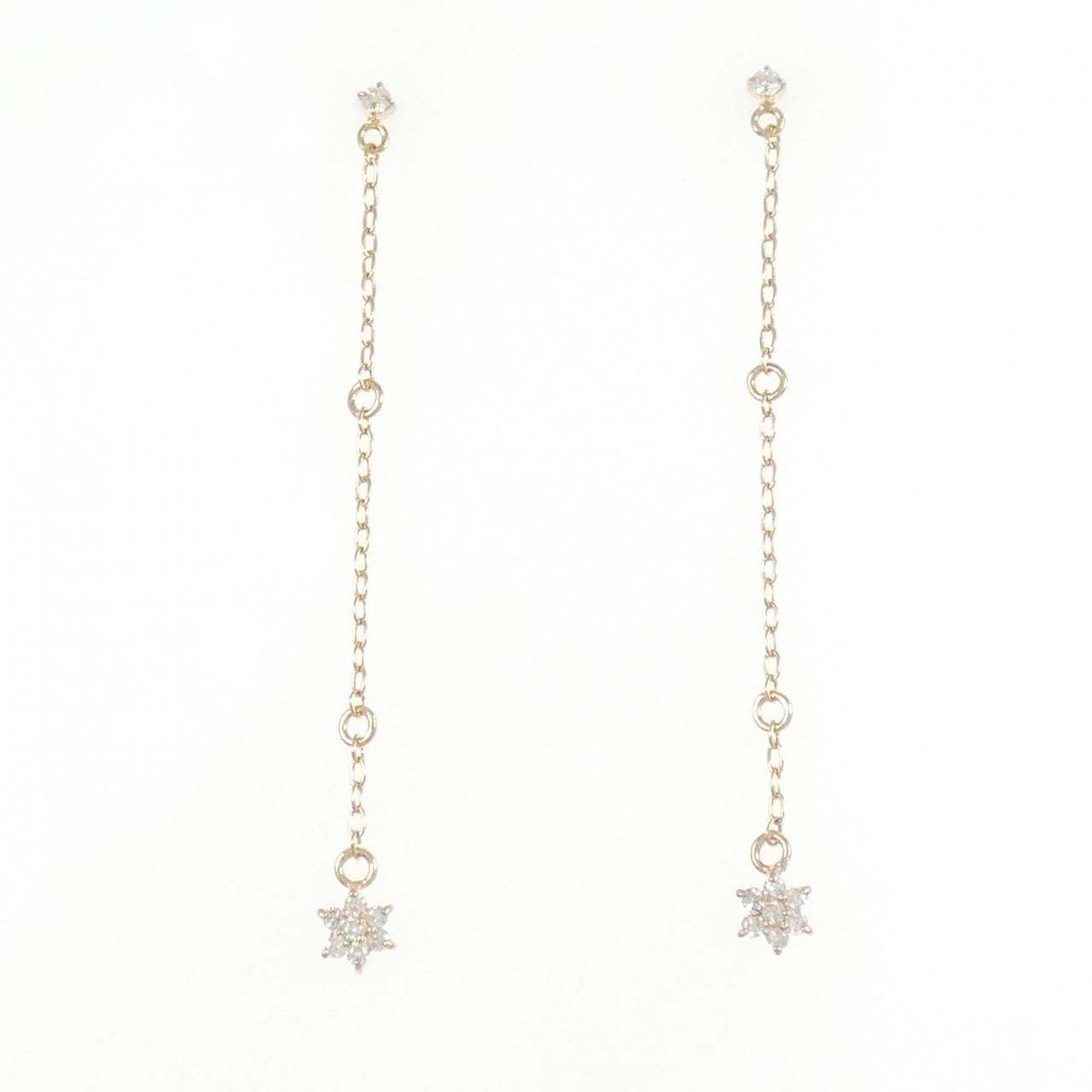 K 18 PG ダイヤモンド ピアス 0.12 CT