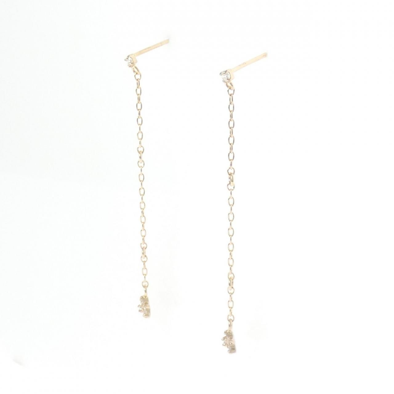 K 18 PG ダイヤモンド ピアス 0.12 CT
