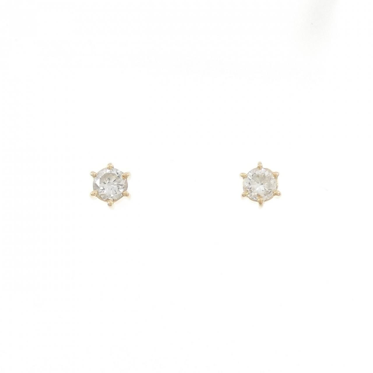 K 18 YG ソリティア ダイヤモンド ピアス 0 28 CT