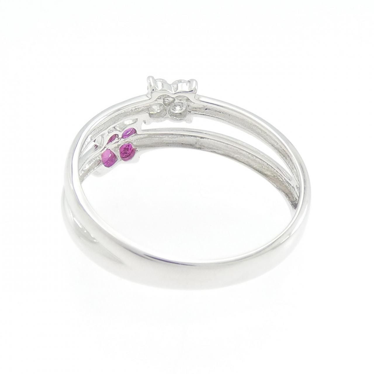 K14WG フラワー ルビー リング - メルカリ