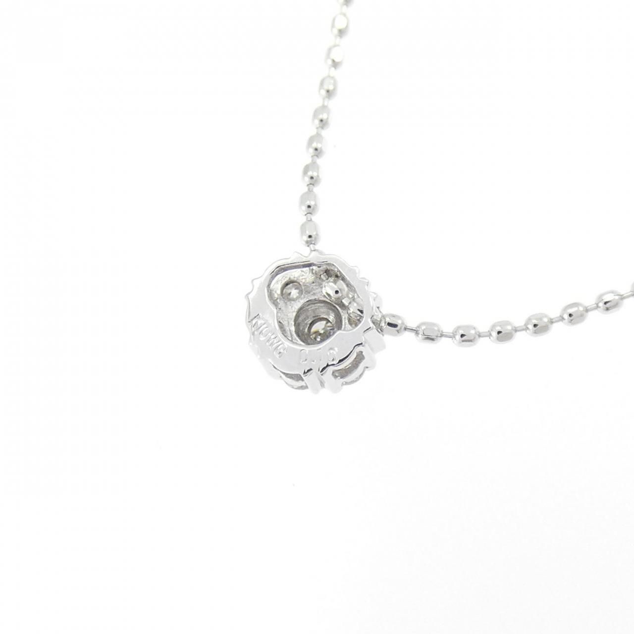 K10WG フラワー ダイヤモンド ネックレス 0.10CT - メルカリ