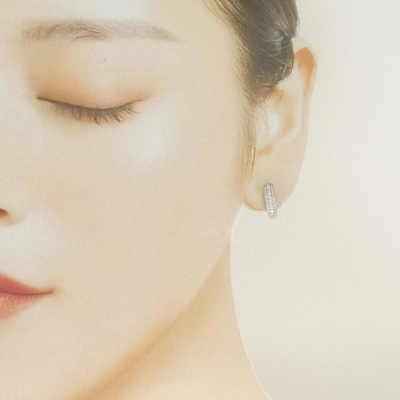 K18WG パヴェ ダイヤモンド フープ ピアス 0.50CT - メルカリ