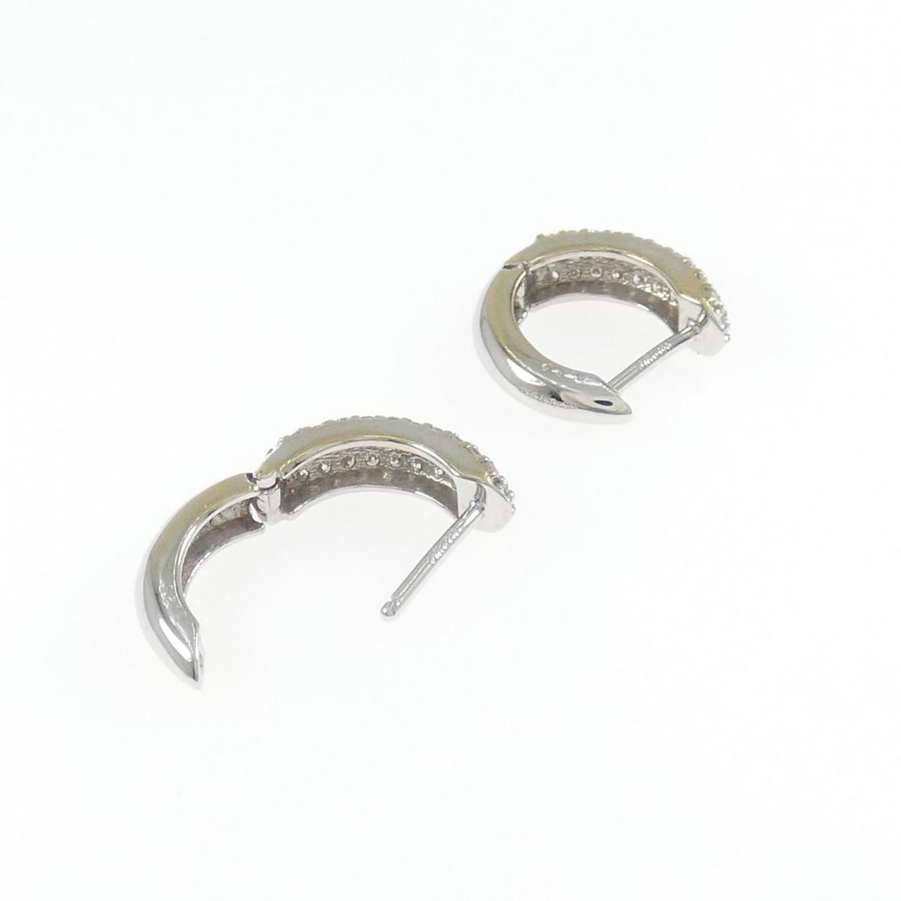 K18WG パヴェ ダイヤモンド フープ ピアス 0.50CT - メルカリ