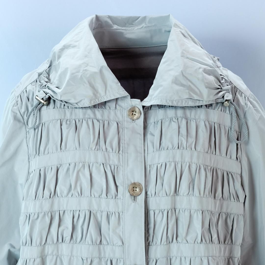 レリアン スプリングコート 13＋サイズ イタリア製シルク生地 グレー美品入卒式 レリアン スプリングコート 13＋サイズ イタリア製シルク生地 グレー美