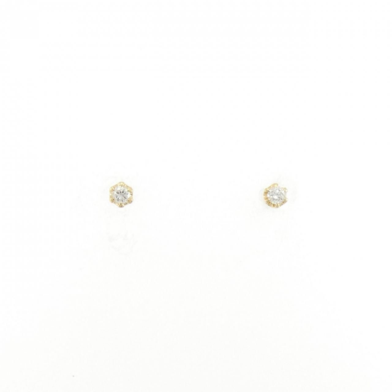 K 18 YG ソリティア ダイヤモンド ピアス 0 04 CT