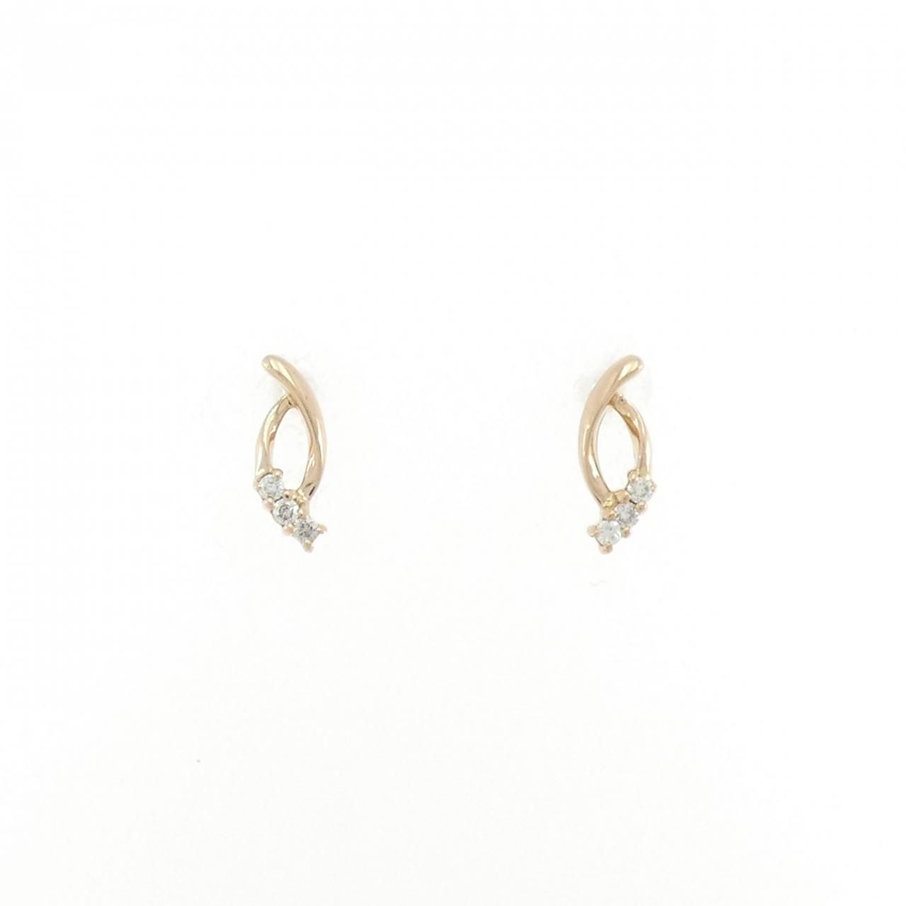K 18 PG ダイヤモンド ピアス 0 04 CT