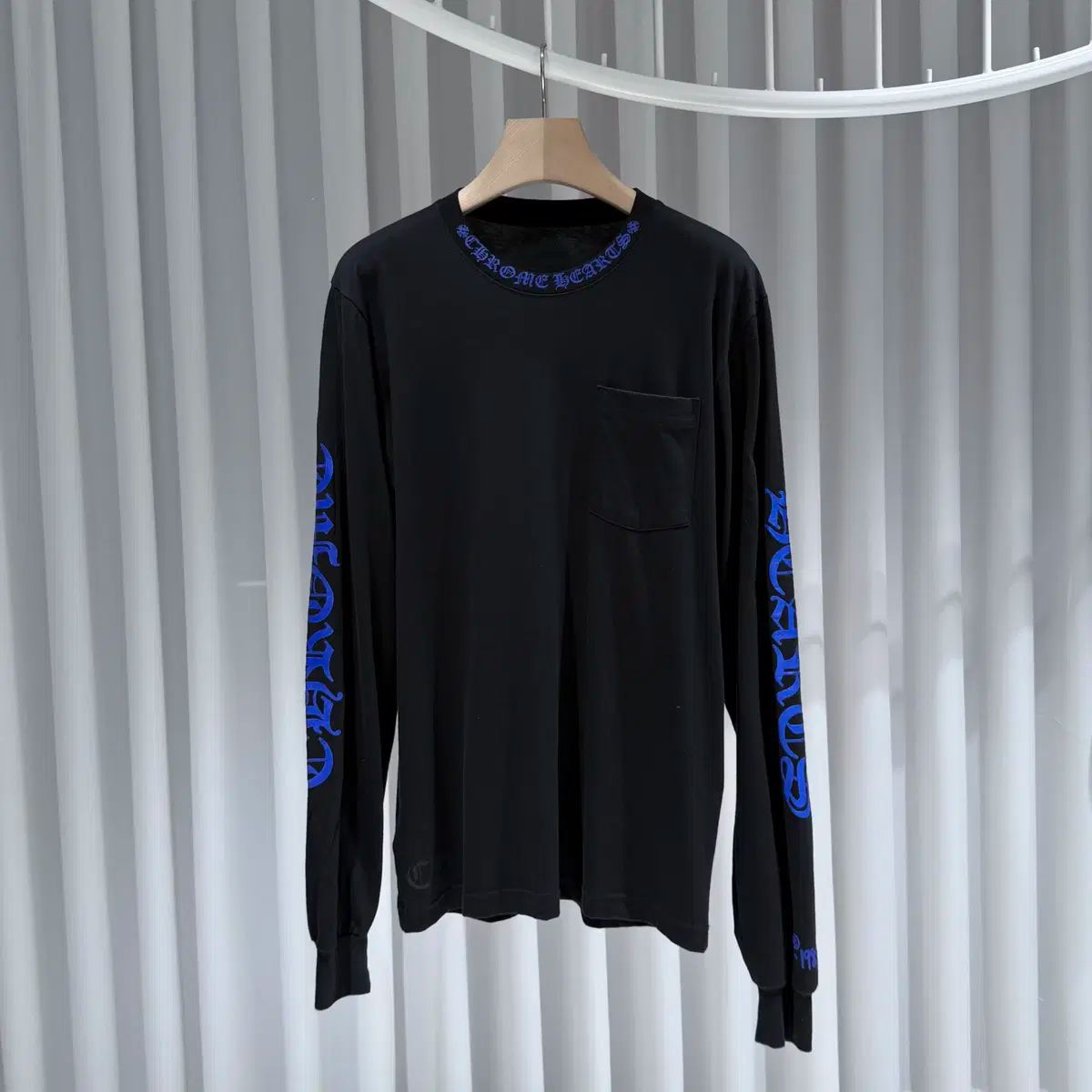 M クロムハーツ ロゴ レタリング ブルー ブラック ロングスリーブ