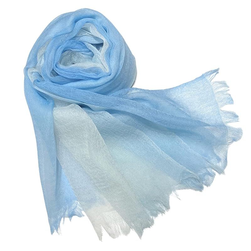 彡 I P ストール 夏 レディース 空気をまとう約30 g軽さ カシミヤ 冷房対策 UV プレゼント エアふわ ライトブルー 1