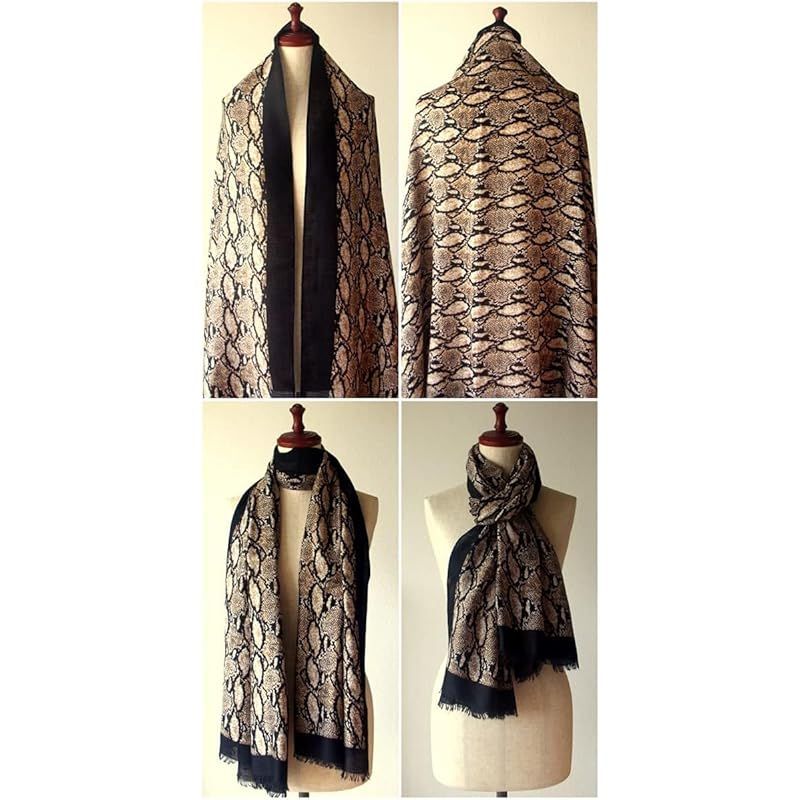 ☆彡ヘビ柄 ストール 大判 パイソン 蛇 カシミヤタッチ レディース