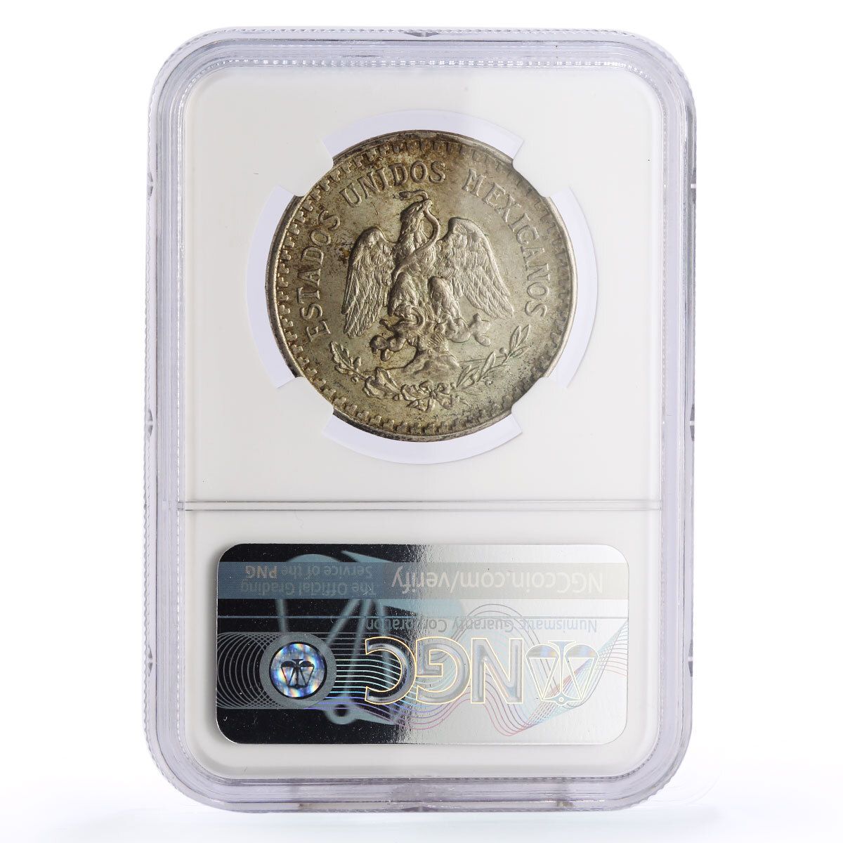 メキシコ 1ペソ 国貨幣 紋章 KM-454 MS62 NGC 銀貨 1919年 - メルカリ