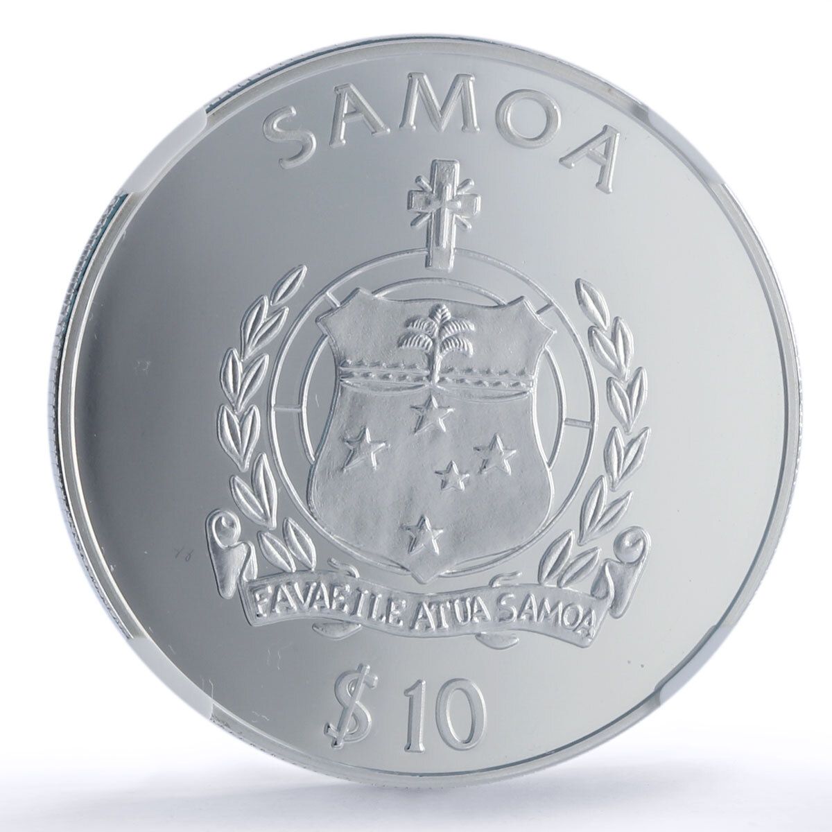 サモア 10タラ ダイアナ妃（子供時代、歴史、政治）PF70 NGC銀貨 1998