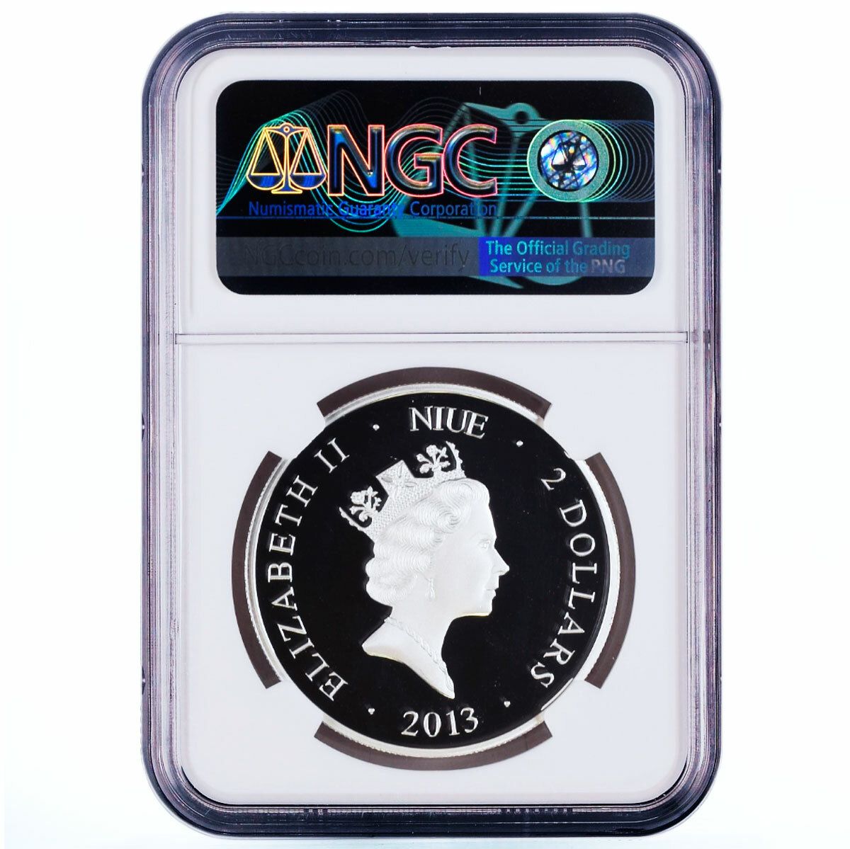 ニウエ 2ドル 世界神話 オシリスの物語 PF 70 NGC カラー銀貨 2013年